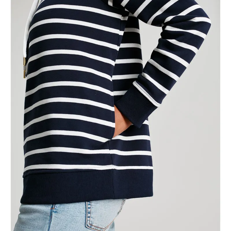 Joules Kinsley Cosy Funnel Neck Sweater - Navy Stripe-3