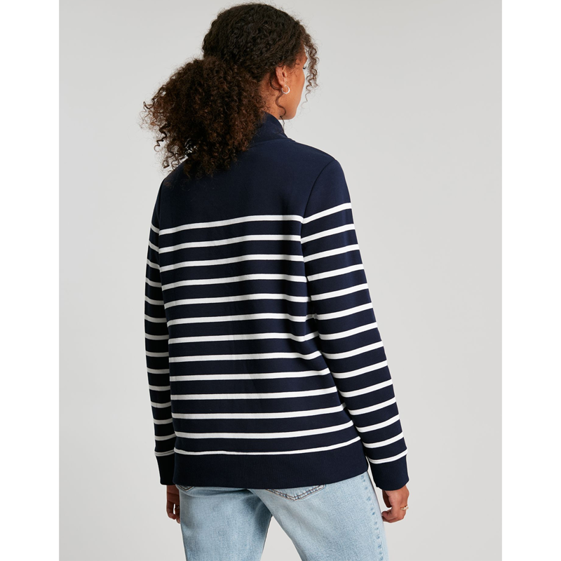 Joules Kinsley Cosy Funnel Neck Sweater - Navy Stripe-2