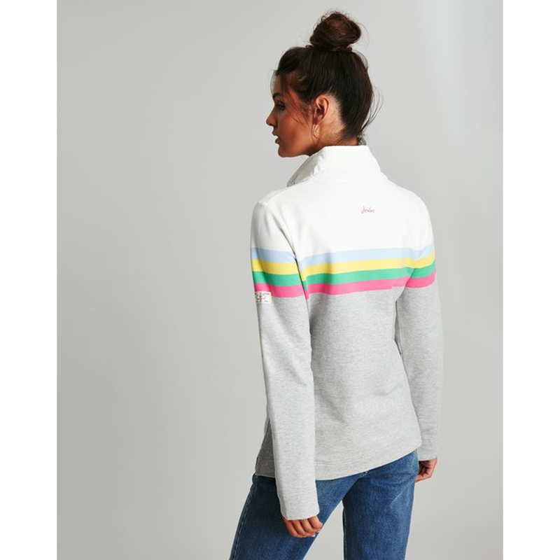 Joules Saunton Funnel Neck Sweatshirt - Grey Marl Stripe-2