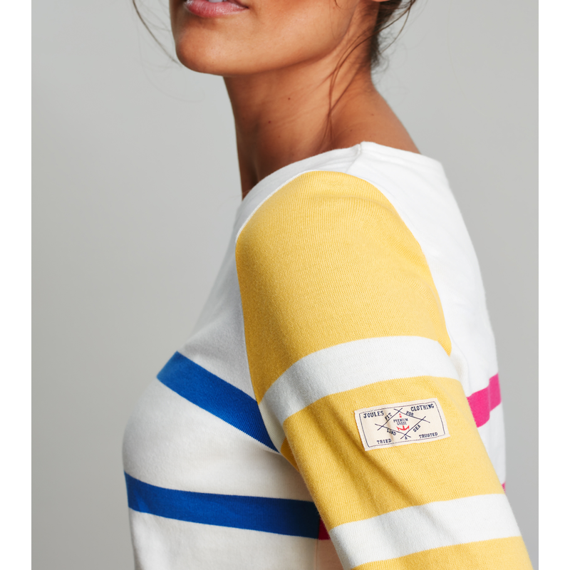 Joules Harbour Long Sleeve Jersey Top - Cream Hotch Potch Stripe-3