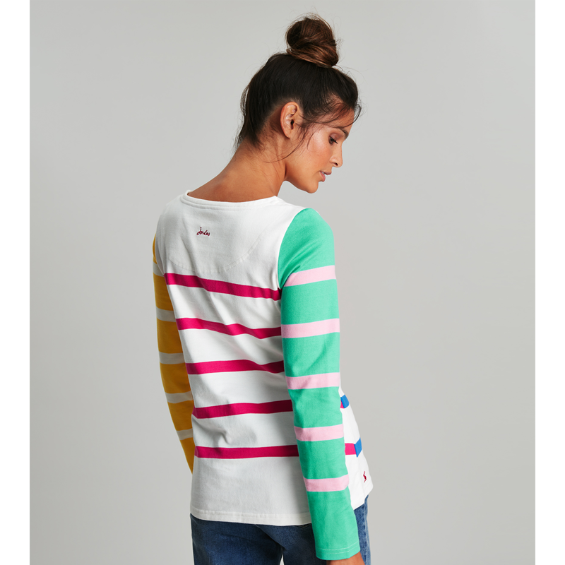 Joules Harbour Long Sleeve Jersey Top - Cream Hotch Potch Stripe-2