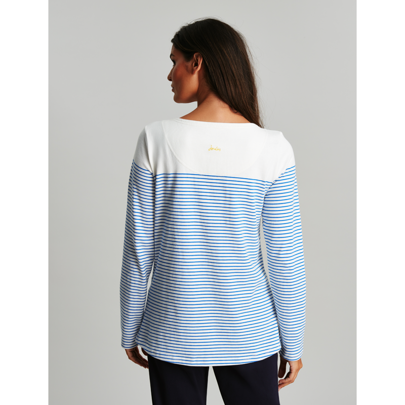 Joules Harbour Embroidered Long Sleeve Jersey Top - Bees Stripe Embroidery-1