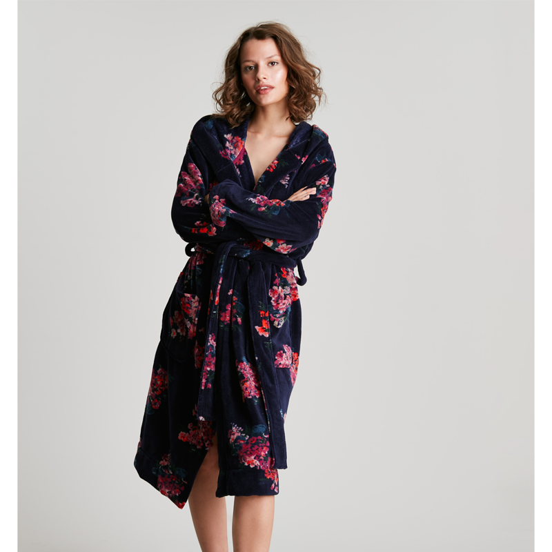 Joules Rita Dressing Gown - Navy Floral-1