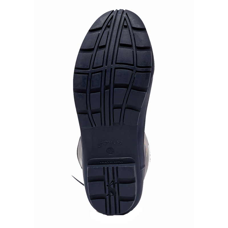 Joules Printed Welly With Adjustable Back Gusset - Navy Rainbow Dog-2