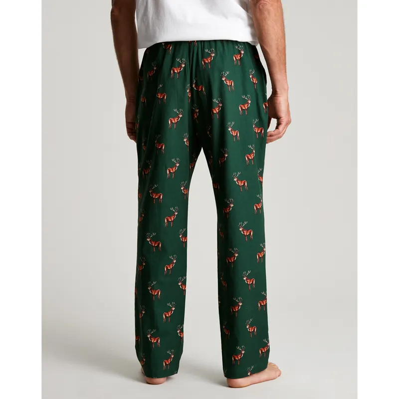 Joules Dozer Printed Lounge Bottoms - Green Stag-2