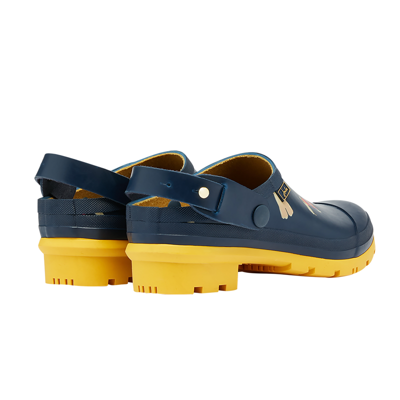 Joules Printed Welly Clogs With Backstrap - Navy Rainbow Dog-1