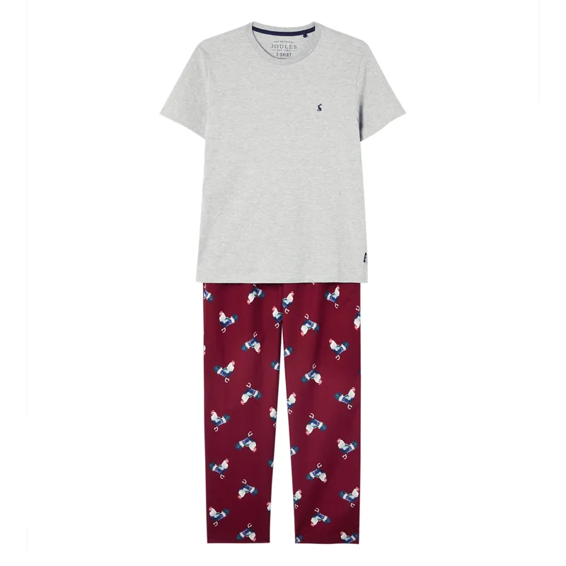 Joules Goodnight Printed Bottoms And T-Shirt Set - Morning Glory Port