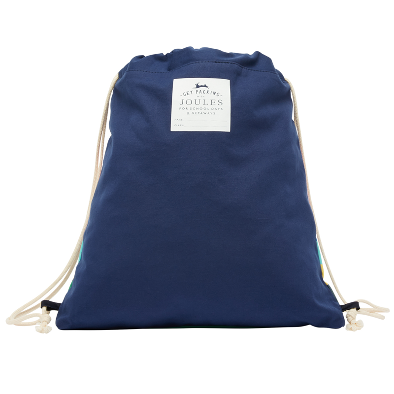 Joules Active Canvas Drawstring Bag - Blue Gem-1