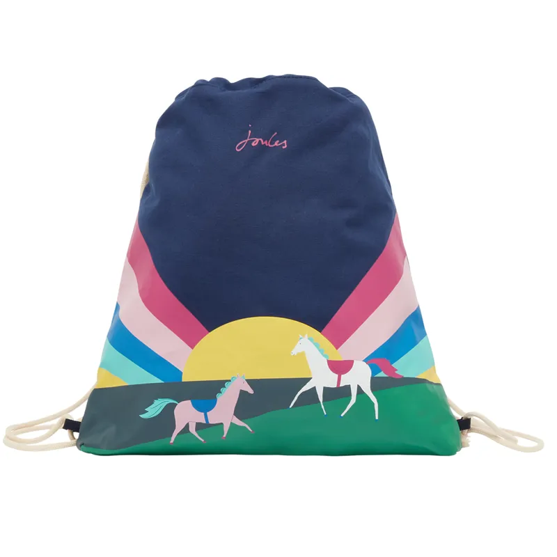 Joules Active Canvas Drawstring Bag - Blue Gem