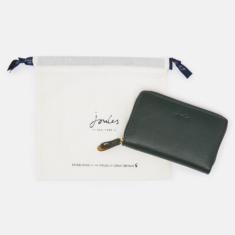 Joules Dudley Leather Purse - Green-3