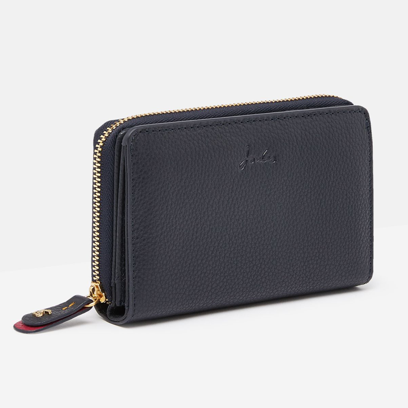 Joules Dudley Leather Purse - French Navy-2
