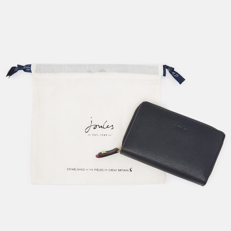 Joules Dudley Leather Purse - French Navy-3