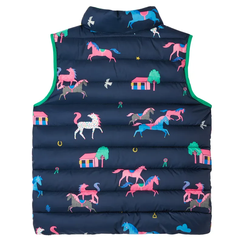 Joules Flip It Reversible Gilet - Navy Horses-2
