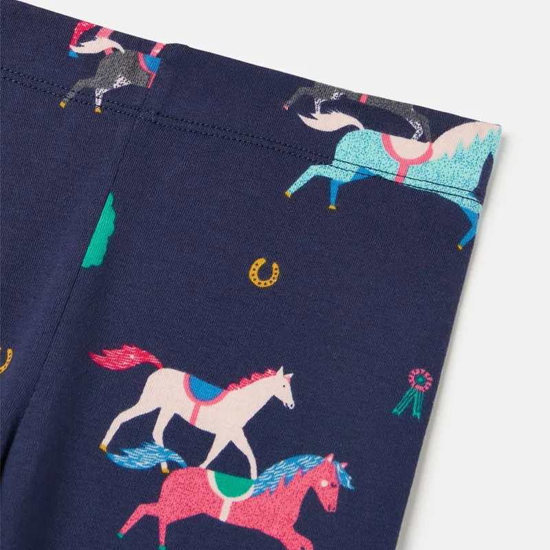 Joules Deedee Printed Leggings - Navy Ponies-2