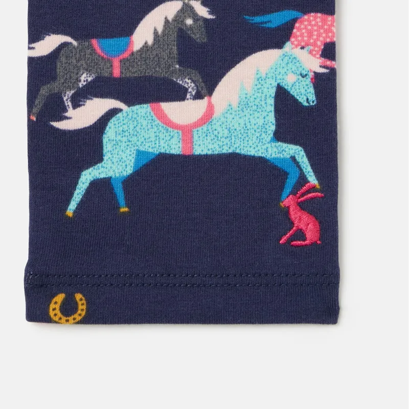 Joules Deedee Printed Leggings - Navy Ponies-3