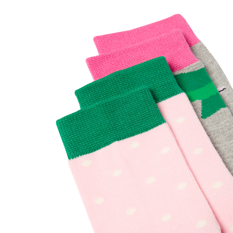 Joules Brill Bamboo 2 Pack Socks - Pink Giraffe-2