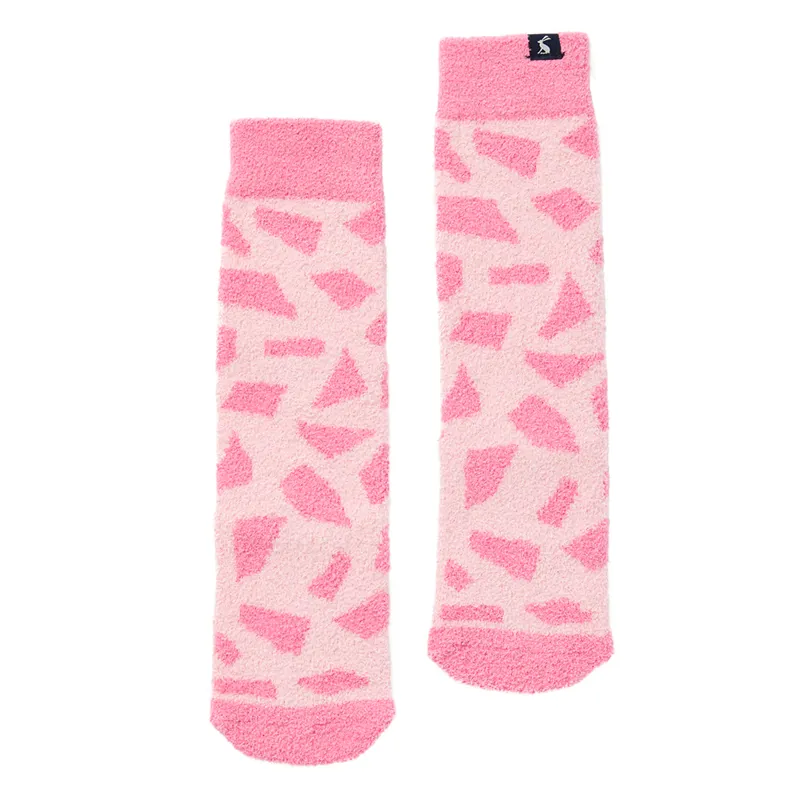 Joules Kids Fluffy Socks - Pink Giraffe