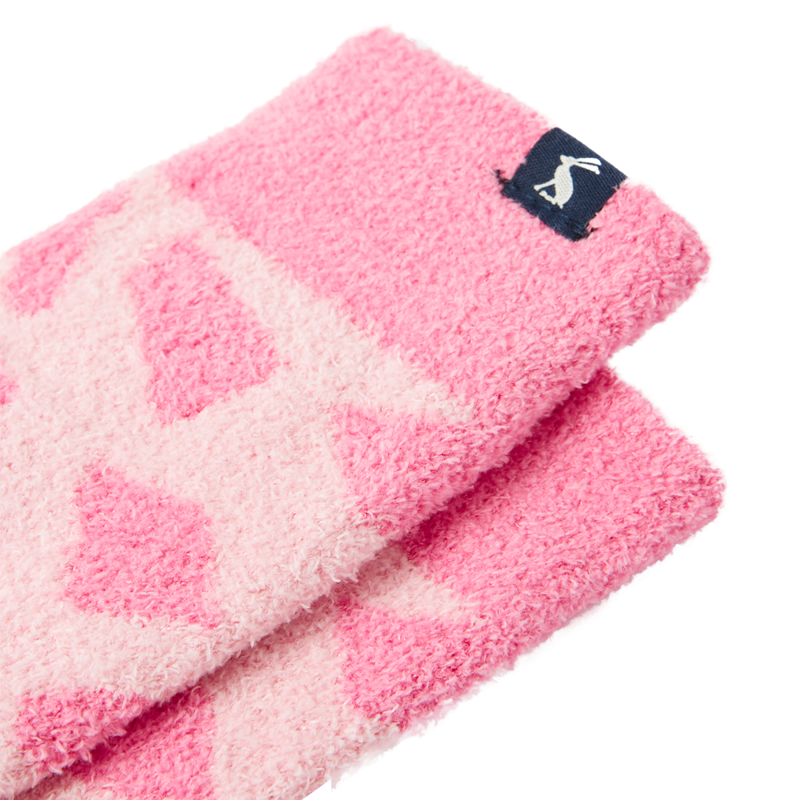 Joules Kids Fluffy Socks - Pink Giraffe-1