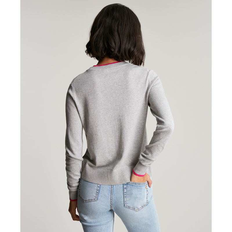 Joules Mariella Festive Intarsia Jumper - Grey Dog-2
