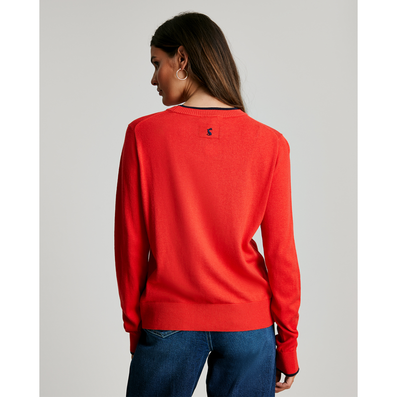 Joules Mariella Festive Intarsia Jumper - Red Dog-1