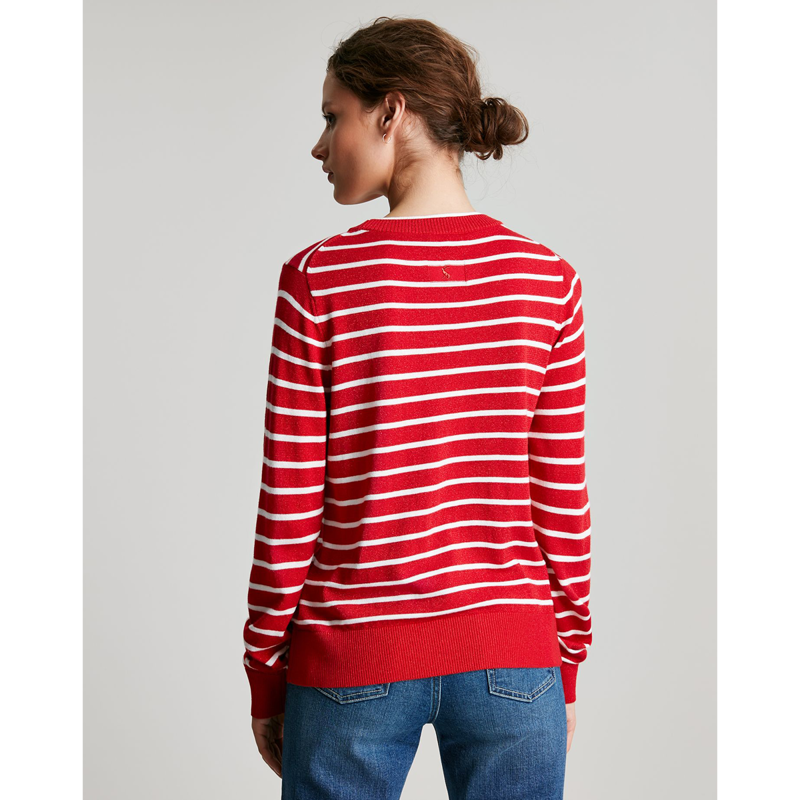Joules Mariella Festive Intarsia Jumper - Red Stripe-2