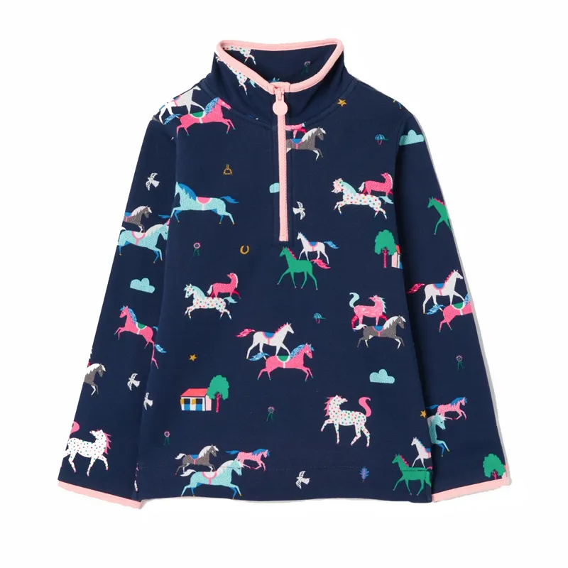 Joules Fairdale Printed Half Zip Sweatshirt - Navy Ponies