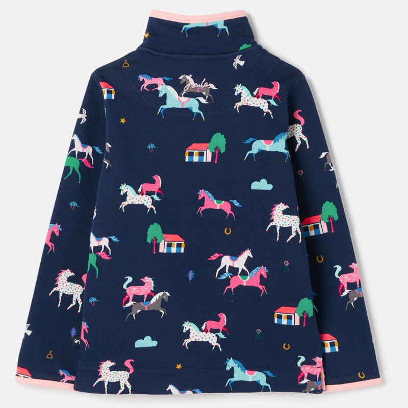 Joules Fairdale Printed Half Zip Sweatshirt - Navy Ponies-1