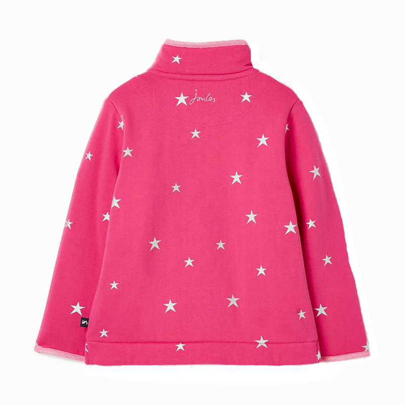 Joules Fairdale Luxe Fleece Lined Sweatshirt - Pink Stars-1