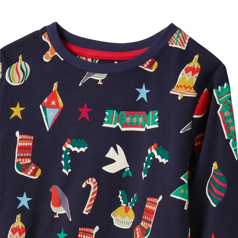 Joules Festive Kipwell Pyjama Set - Xmas Icons-1