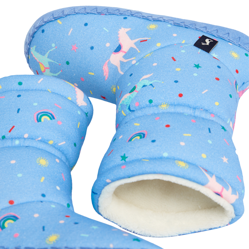 Joules Junior Padabout Slipper Socks - Blue Horse-5