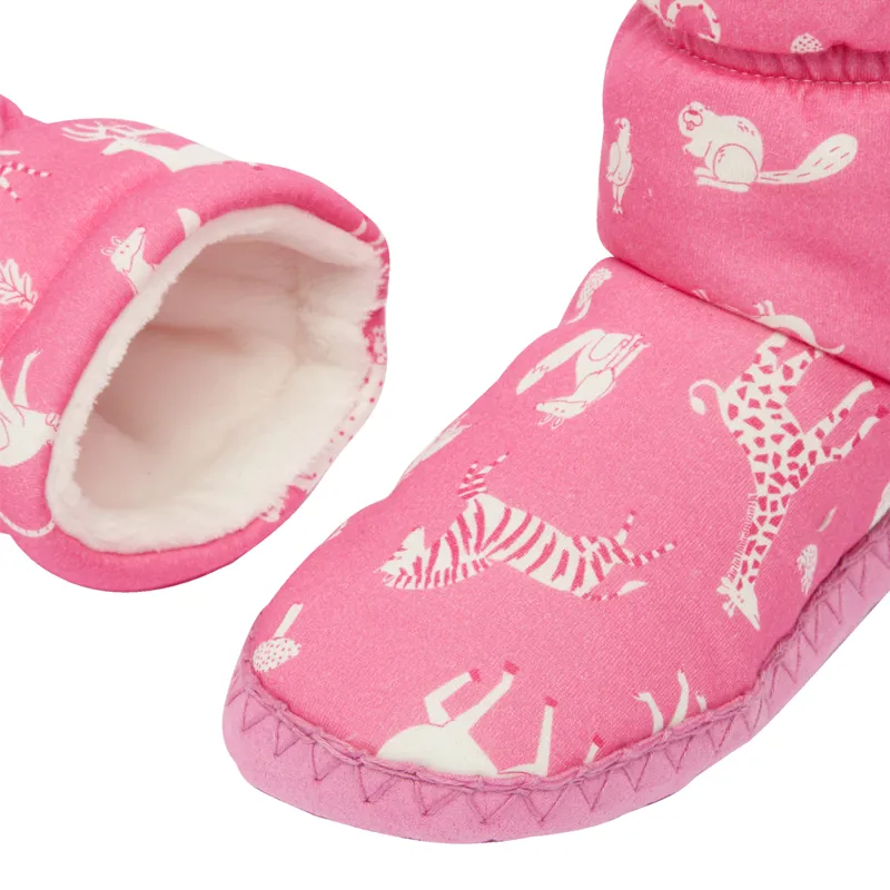 Joules Junior Padabout Slipper Socks - Pink Animals-3
