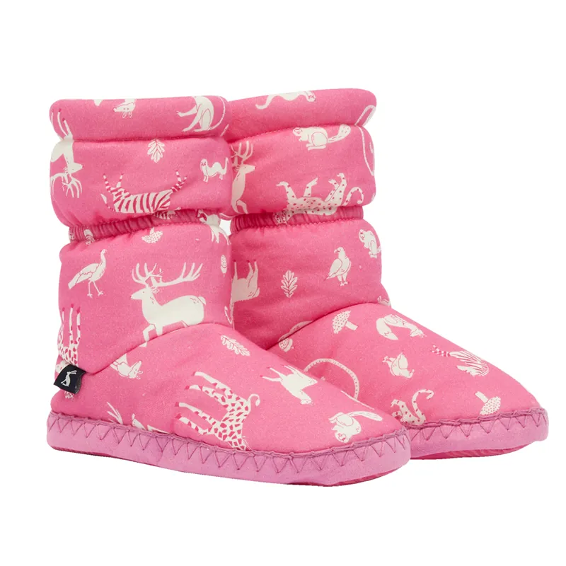 Joules Junior Padabout Slipper Socks - Pink Animals