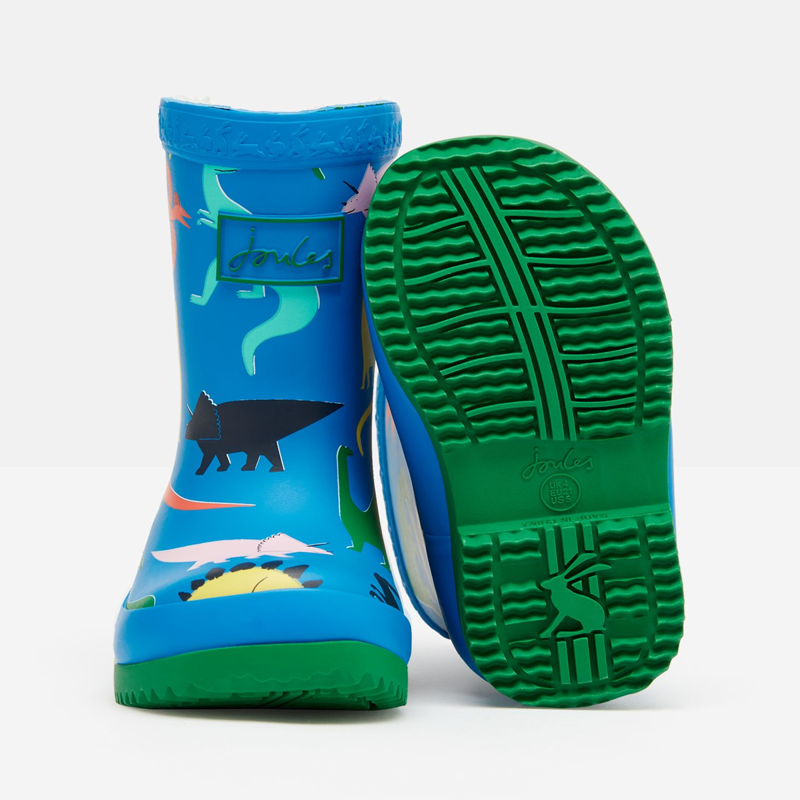 Joules Printed Baby Wellies - Blue Dinos-2