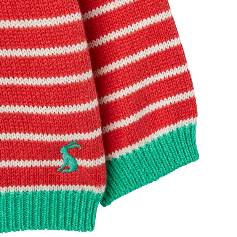 Joules Cracking Festive Knitted Jumper - Pure Red-3