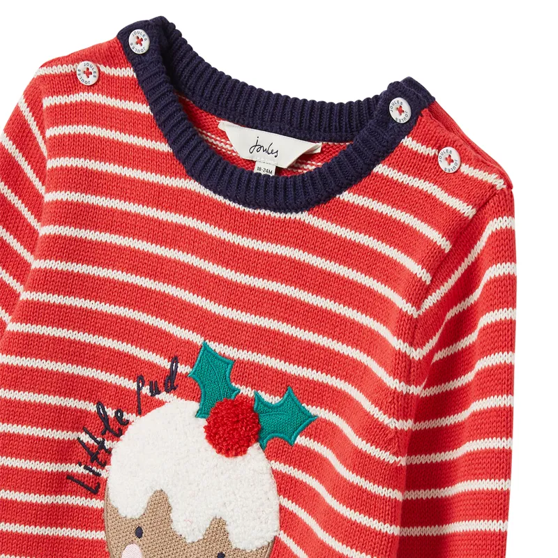 Joules Cracking Festive Knitted Jumper - Pure Red-2