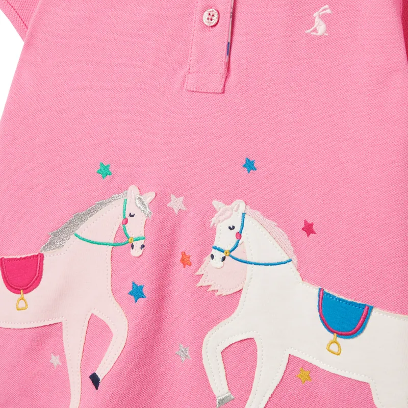 Joules Moxie Polo Shirt - Pink Horse-2