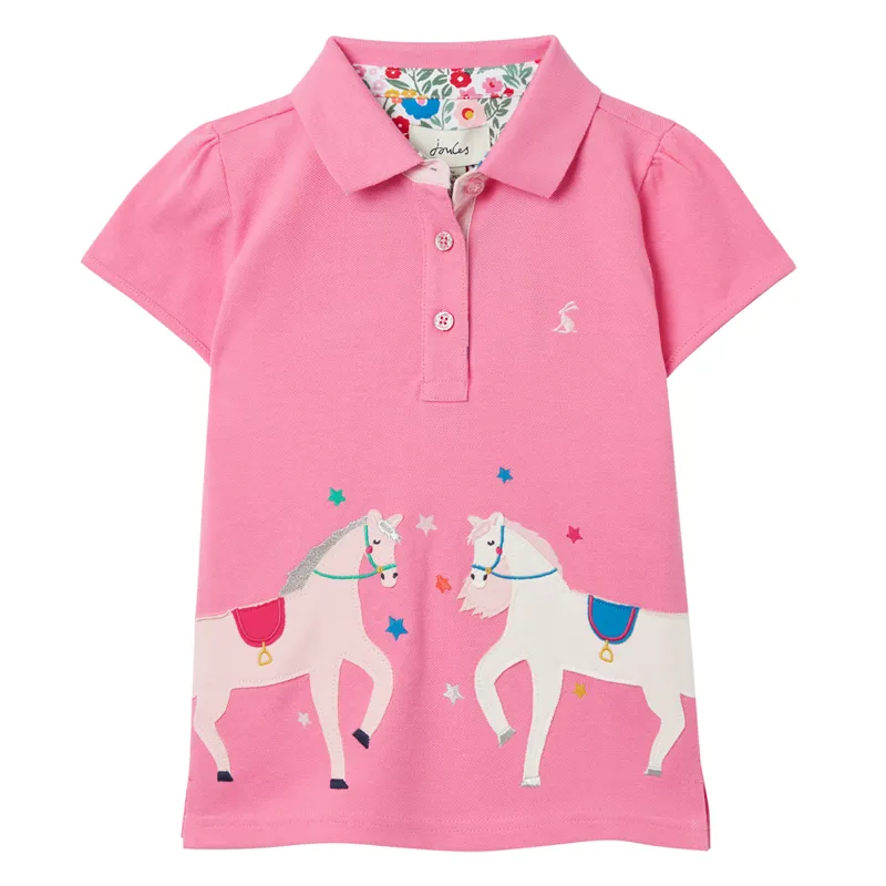 Joules Moxie Polo Shirt - Pink Horse