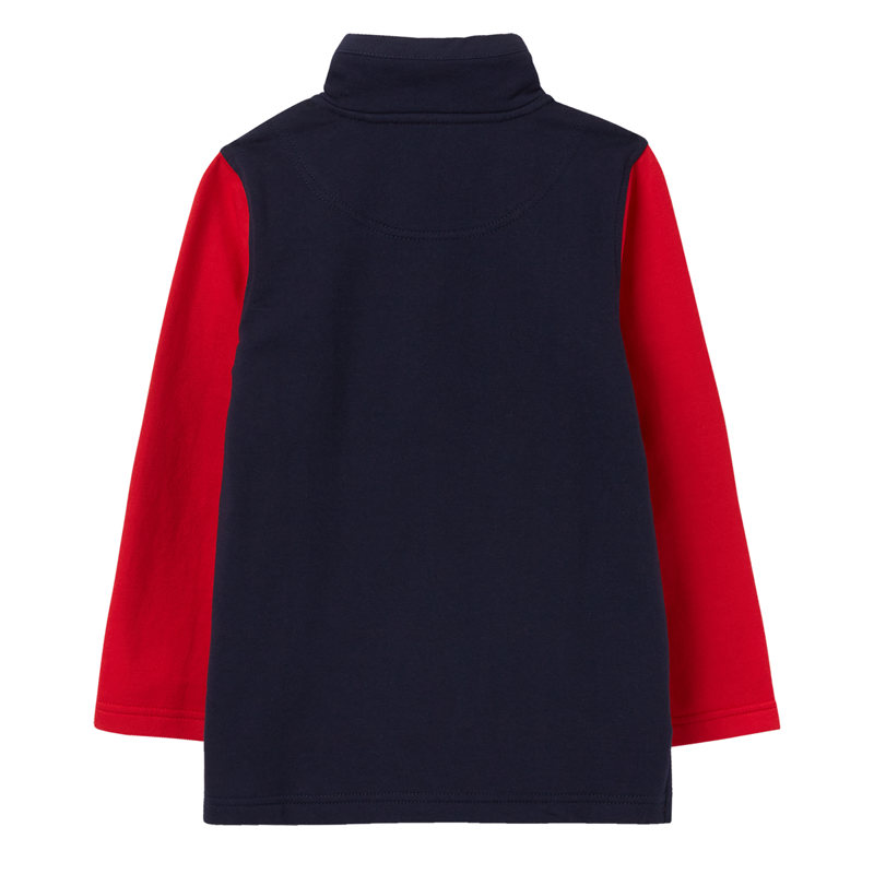 Joules Dale Colourblock Overhead 1/2 Zip Sweatshirt - Navy Red Grey-1