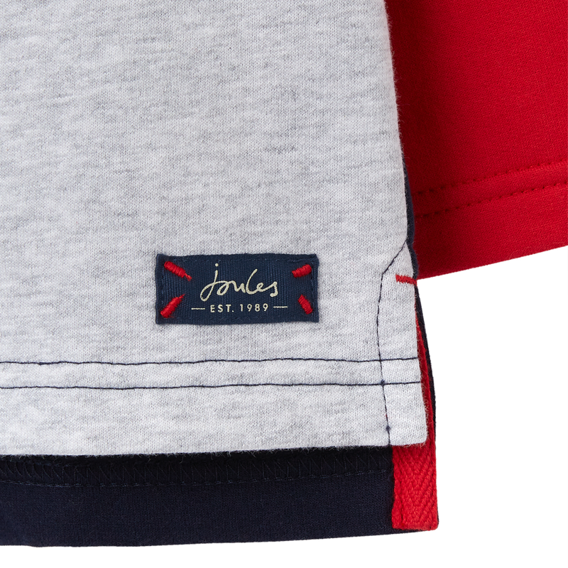 Joules Dale Colourblock Overhead 1/2 Zip Sweatshirt - Navy Red Grey-3