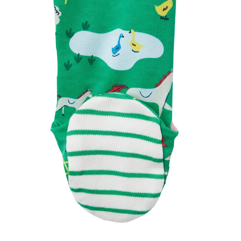 Joules Razamataz Printed Babygrow - Farm Green-3
