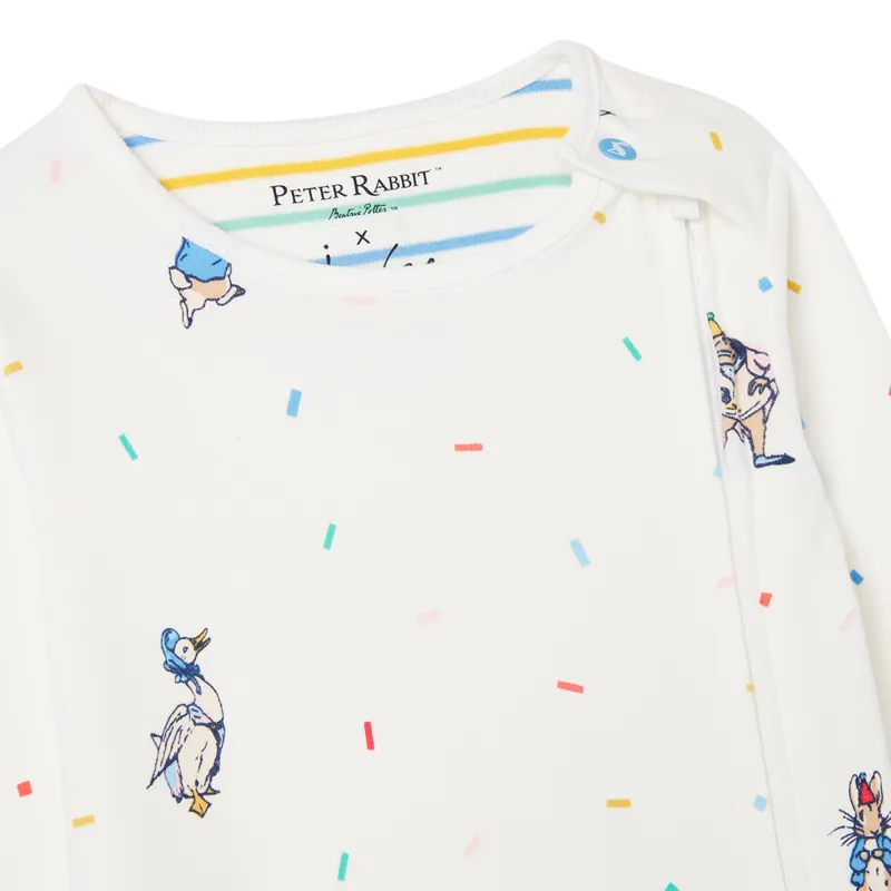 Joules Peter Rabbit Zippy Print Babygrow - Peter Rabbit Confetti-2