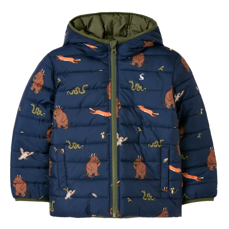Joules Gruffalo Switch It Showerproof Reversible Jacket - Gruffalo Navy