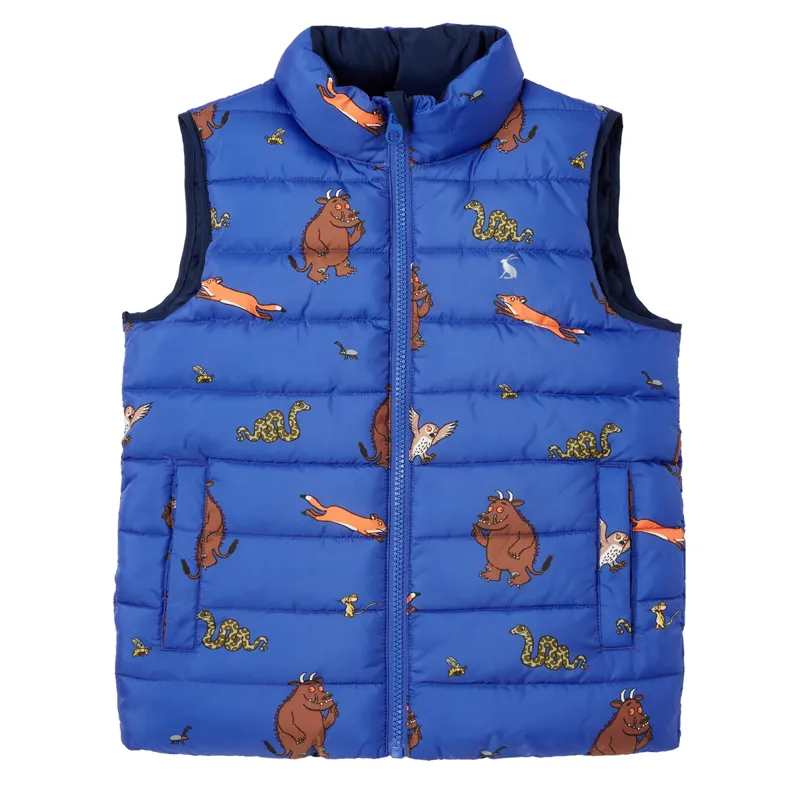 Joules Gruffalo Flip It Reversible Printed Gilet - Gruffalo Blue