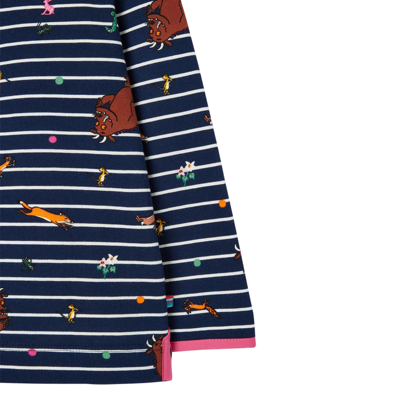 Joules Gruffalo Saunton Overhead Half Zip Sweatshirt - Gruffalo Stripe-3
