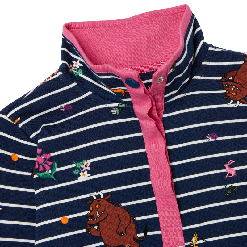 Joules Gruffalo Saunton Overhead Half Zip Sweatshirt - Gruffalo Stripe-2