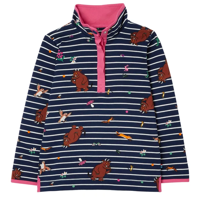 Joules Gruffalo Saunton Overhead Half Zip Sweatshirt - Gruffalo Stripe