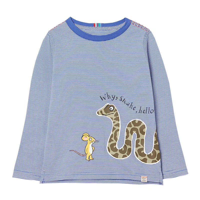 Joules Gruffalo Finlay Screenprint T-Shirt - Blue Stripe