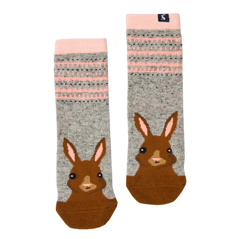 Joules Warmley Fluffy Socks - Grey Hare