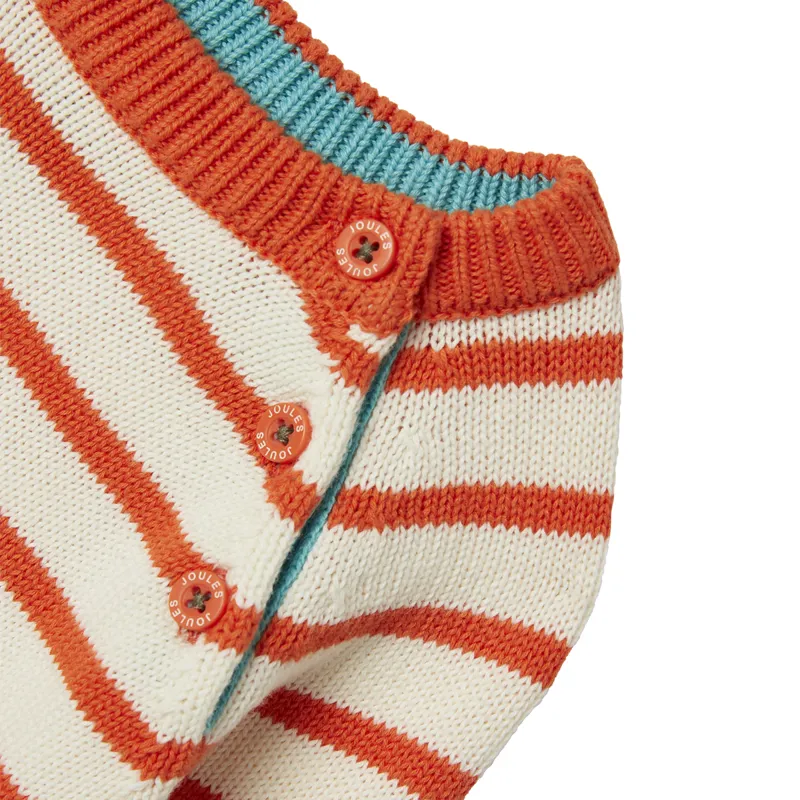 Joules Winnie Intarsia Jumper - Dino Orange Stripe-2