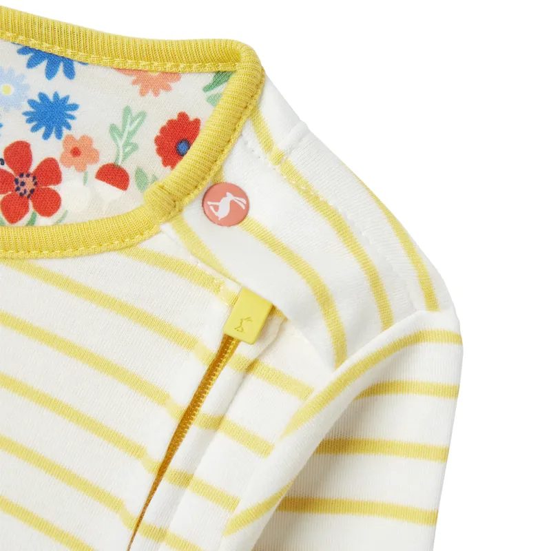 Joules Zippy Artwork Babygrow - Bunny Stripe-3
